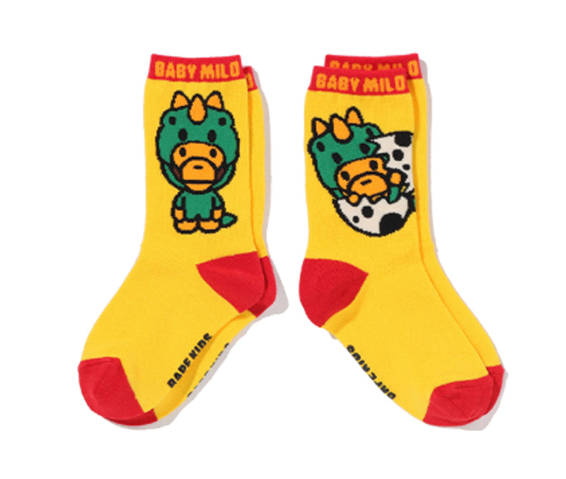 A BATHING APE BAPE KIDS BABY MILO DINOSAURS SOCKS