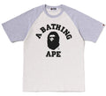 A BATHING APE COLLEGE RAGLAN RELAXED FIT TEE