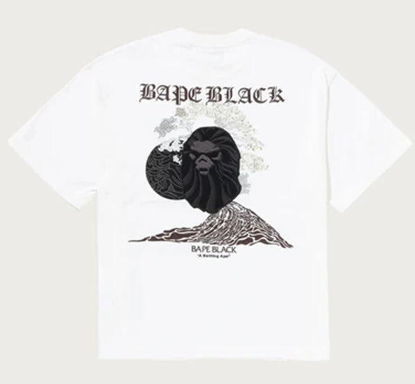 A BATHING APE BAPE BLACK EMBELLISHED BONSAI TEE