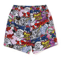 A BATHING APE GRAFFITI PATTERN BEACH SHORTS