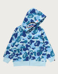 A BATHING APE BAPE KIDS ABC CAMO SHARK ZIP HOODIE