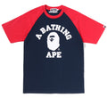 A BATHING APE COLLEGE RAGLAN RELAXED FIT TEE