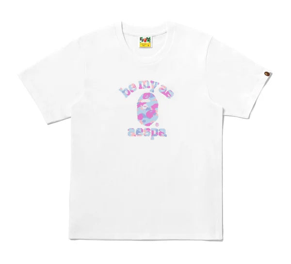A BATHING APE BAPE x AESPA COLLEGE RELAXED FIT TEE