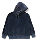 A BATHING APE SNOW WASH SHARK RELAXED FIT FULL ZIP HOODIE