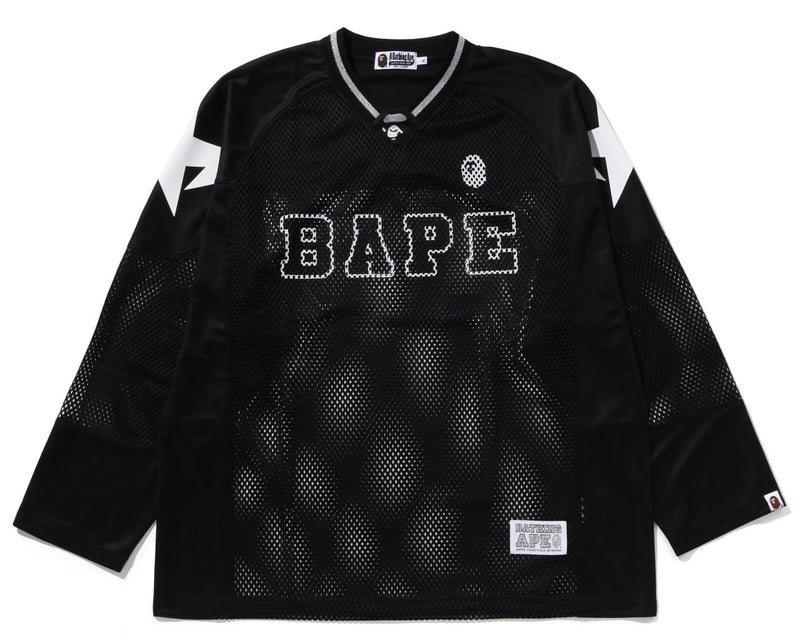 A BATHING APE LINE CAMO MULTI LOGO RELAXED FIT FOOTBALL JERSEY