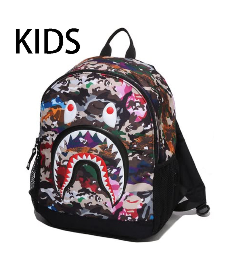 A BATHING APE BAPE KIDS HYBRID CAMO SHARK PATCH DAYPACK