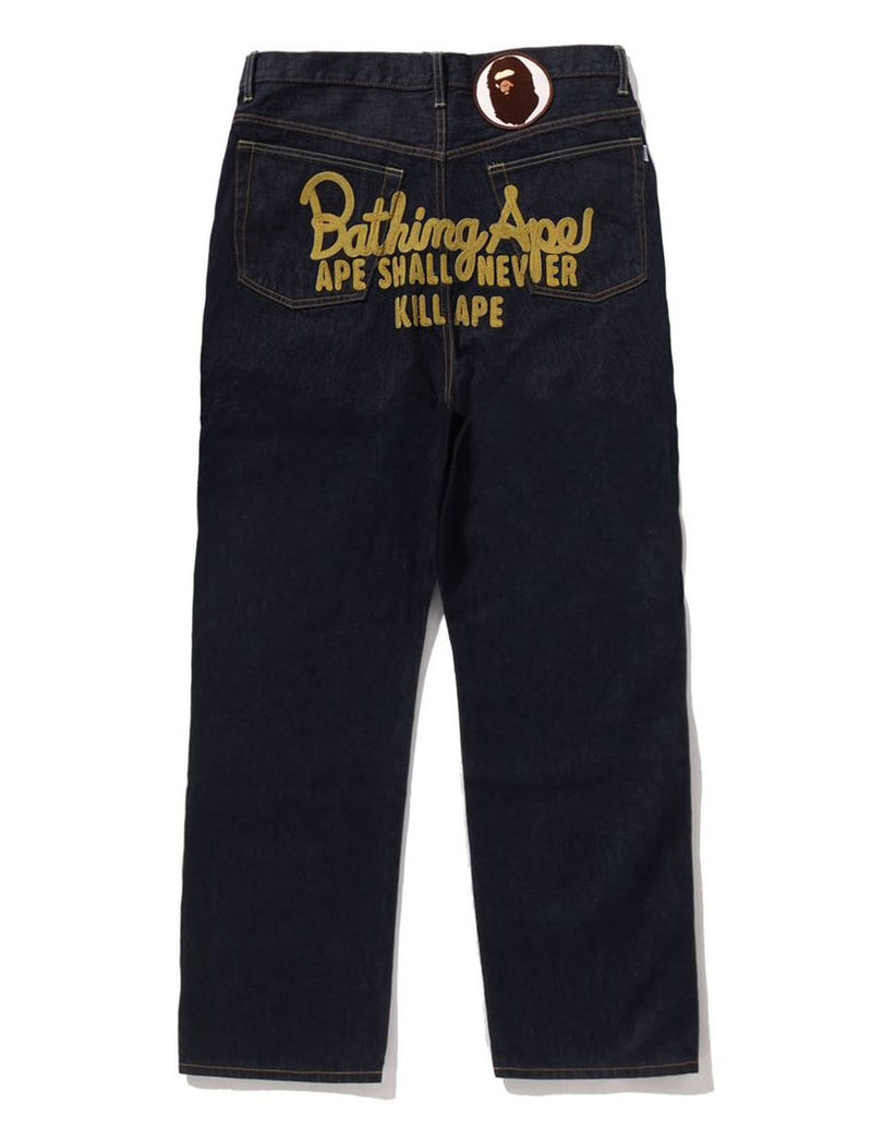 A BATHING APE CHAMPION DENIM PANTS - happyjagabee store