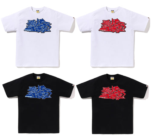 A BATHING APE ASNKA KANJI GRAFFITI LOGO TEE