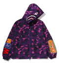 A BATHING APE COLOR CAMO REFLECTIVE RIPSTOP SHARK FULL ZIP JACKET