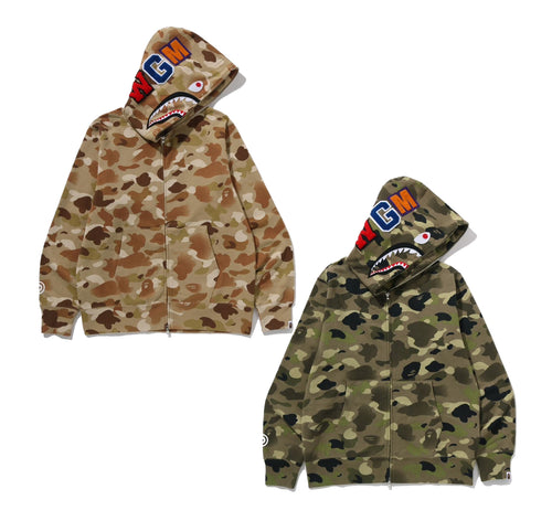 A BATHING APE GRADATION CAMO SHARK FULL ZIP HOODIE