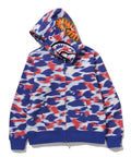 A BATHING APE SCREEN CAMO SHARK FULL ZIP HOODIE