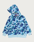 A BATHING APE BAPE KIDS ABC CAMO SHARK ZIP HOODIE