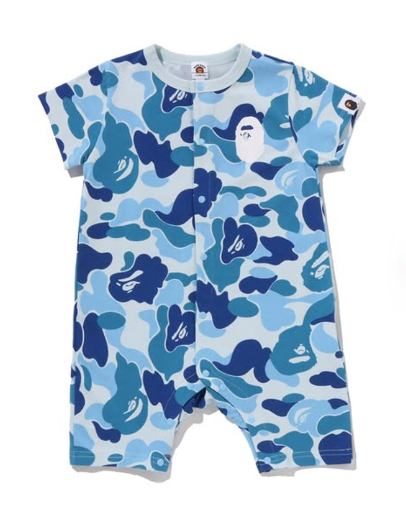 A BATHING APE BAPE KIDS ABC CAMO APE HEAD ROMPERS
