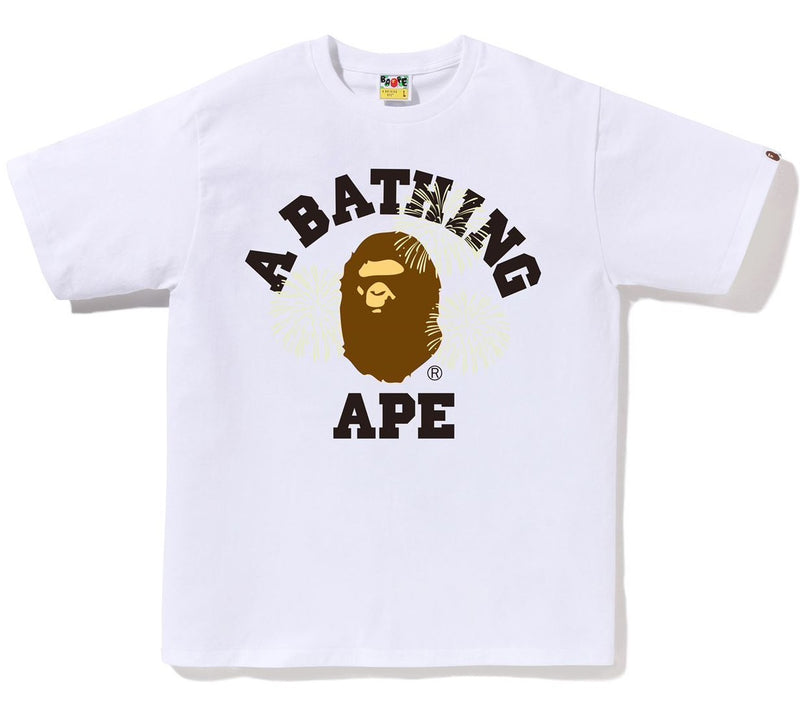 A BATHING APE FIREWORK COLLEGE TEE