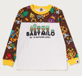 A BATHING APE BAPE KIDS BABY MILO DINOSAURS GLOW IN THE DARK L/S TEE