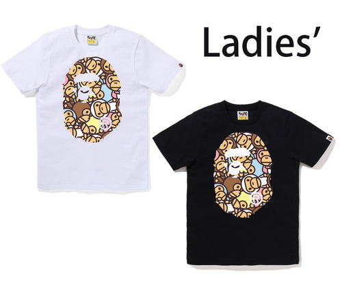 A BATHING APE Ladies' ALL BABY MILO MULTI BIG APE HEAD TEE