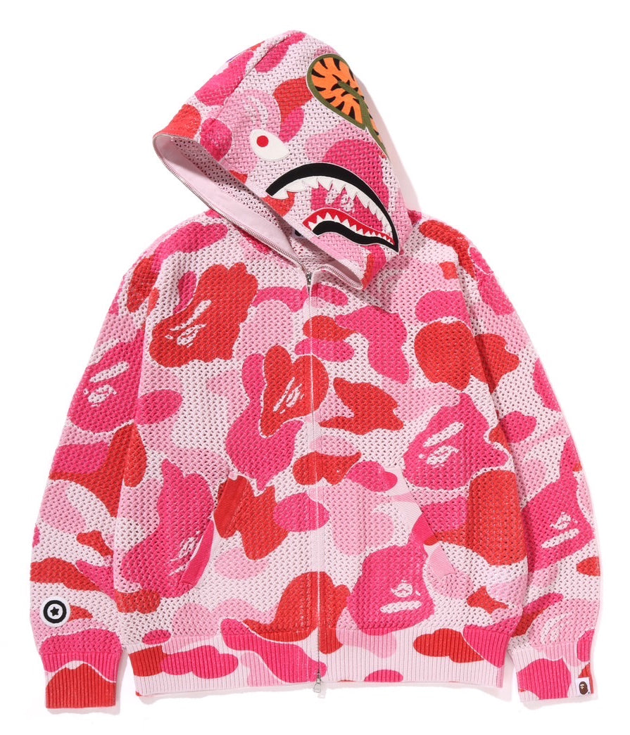 ABC CAMO CROCHET RELAXED FIT SHARK FULL ZIP HOODIE | bape.com