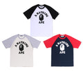 A BATHING APE COLLEGE RAGLAN RELAXED FIT TEE