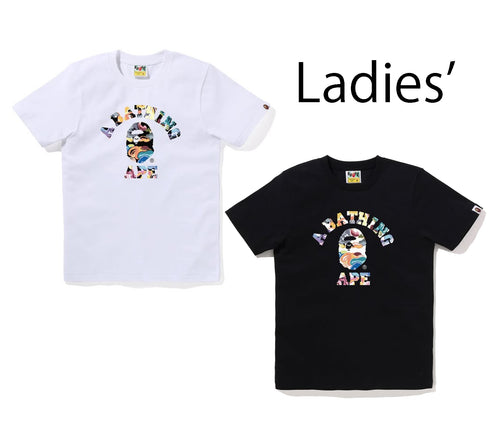 A BATHING APE Ladies' ART CAMO COLLEGE TEE