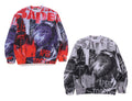 A BATHING APE OVERPRINT RELAXED CREWNECK SWEAT SHIRT