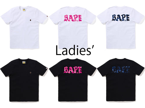 A BATHING APE Ladies' COLOR CAMO BAPE LOGO TEE
