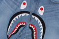 A BATHING APE SHARK LOOSE FIT 13OZ DENIM PANTS