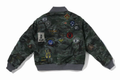 A BATHING APE HYBRID CAMO MULTI BADGE PADDED MA-1 JACKET