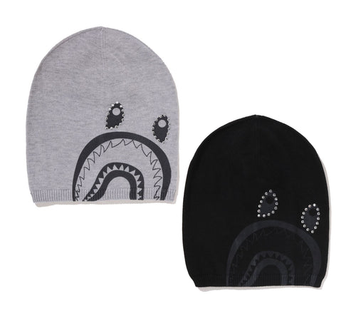 A BATHING APE CRYSTAL SHARK KNIT CAP