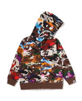 A BATHING APE BAPE KIDS HYBRID CAMO SHARK ZIP HOODIE