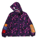 A BATHING APE COLOR CAMO REFLECTIVE RIPSTOP SHARK FULL ZIP JACKET