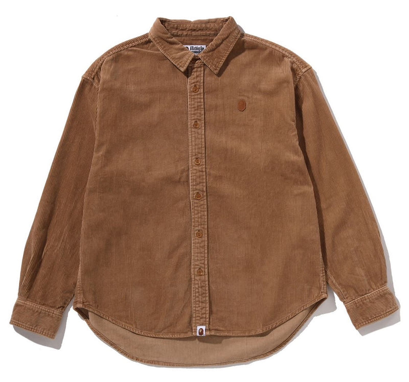A BATHING APE ONE POINT HEAVY WASHED CORDUROY L/S SHIRT