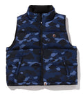 A BATHING APE Ladies' COLOR CAMO REVERSIBLE DOWN VEST