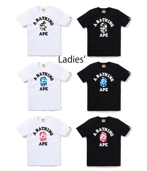 A BATHING APE Ladies' ABC CAMO COLLEGE TEE
