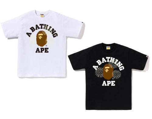 A BATHING APE FIREWORK COLLEGE TEE