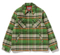 A BATHING APE BAPE CHECK CPO ZIP JACKET