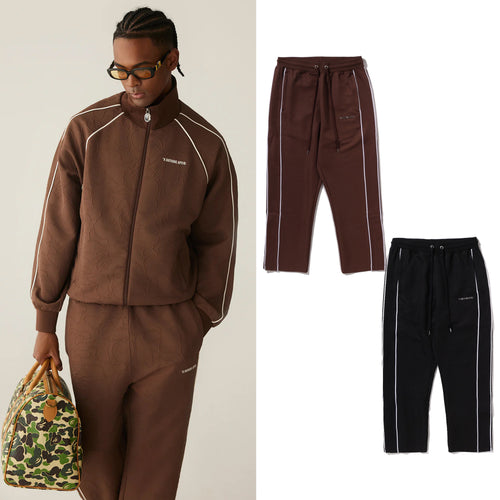 A BATHING APE LINE CAMO JACQUARD METAL LOGO RELAXED FIT TRACK SWEAT PANTS