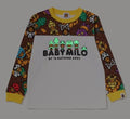 A BATHING APE BAPE KIDS BABY MILO DINOSAURS GLOW IN THE DARK L/S TEE