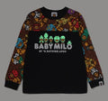 A BATHING APE BAPE KIDS BABY MILO DINOSAURS GLOW IN THE DARK L/S TEE