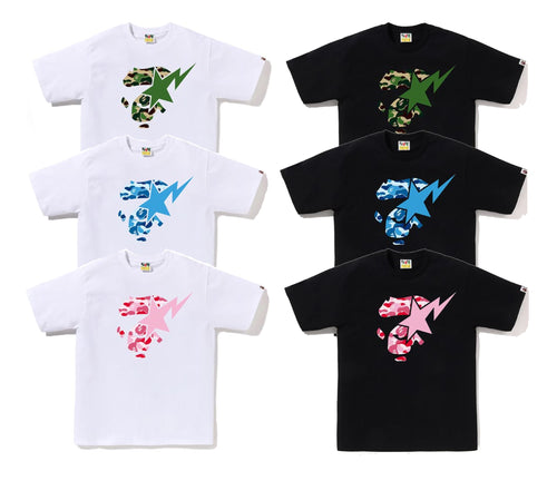 A BATHING APE ABC CAMO APE FACE STA TEE