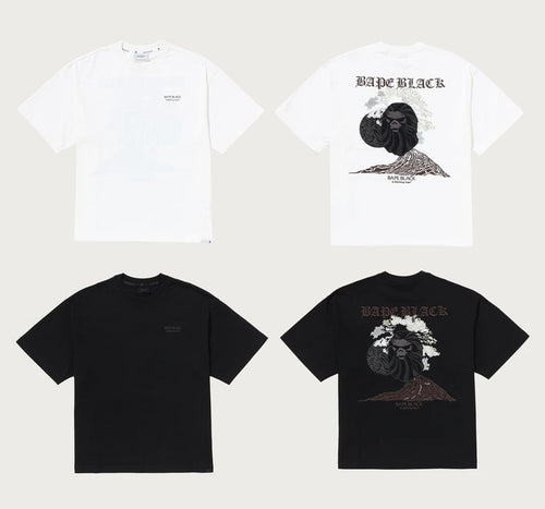 A BATHING APE BAPE BLACK EMBELLISHED BONSAI TEE
