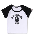 A BATHING APE Ladies' COLLEGE RAGLAN CROPPED TEE