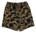 A BATHING APE 1ST CAMO JACQUARD ONE POINT RELAXED FIT SWEAT SHORTS