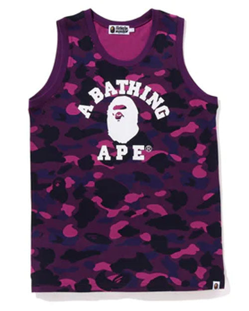A BATHING APE COLOR CAMO COLLEGE TANK TOP