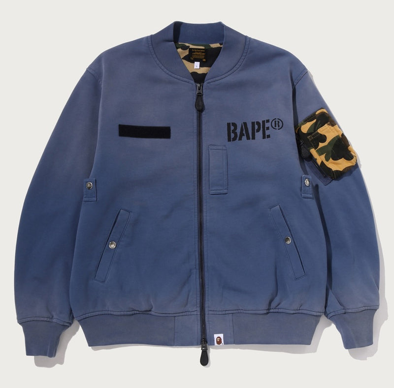 A BATHING APE BAPE SWEAT BOMBER JACKET