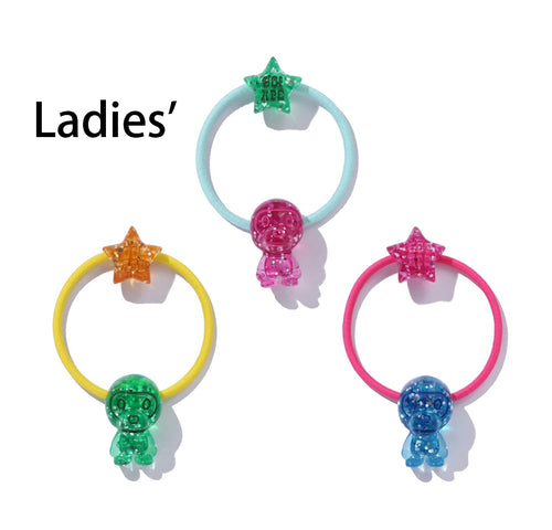 A BATHING APE Ladies' BABY MILO GLITTER ACRYLIC RUBBER BAND SET