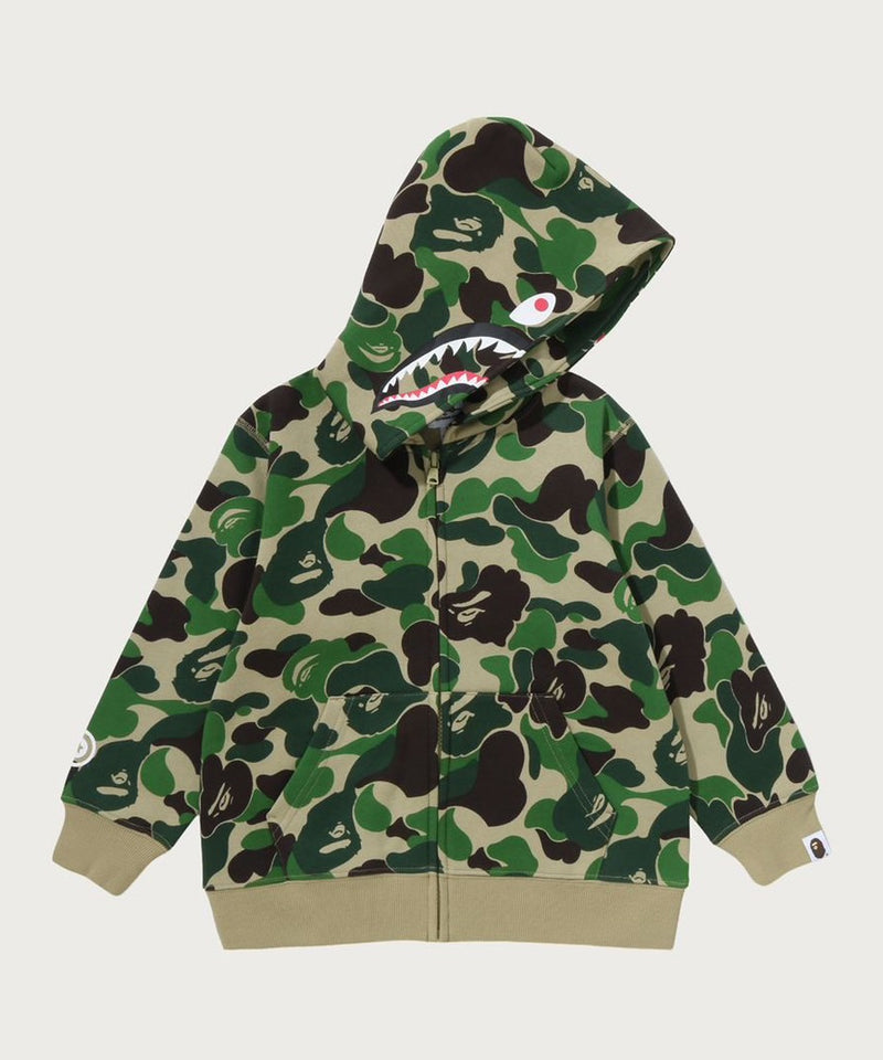 A BATHING APE BAPE KIDS ABC CAMO SHARK ZIP HOODIE