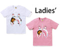 A BATHING APE Ladies' NEW MULTI CAMO MILO SHARK TEE - happyjagabee store