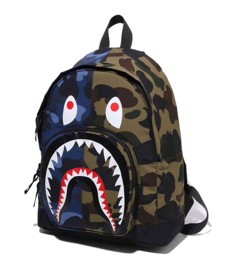 A BATHING APE BAPE KIDS SPLIT CAMO SHARK DAYPACK