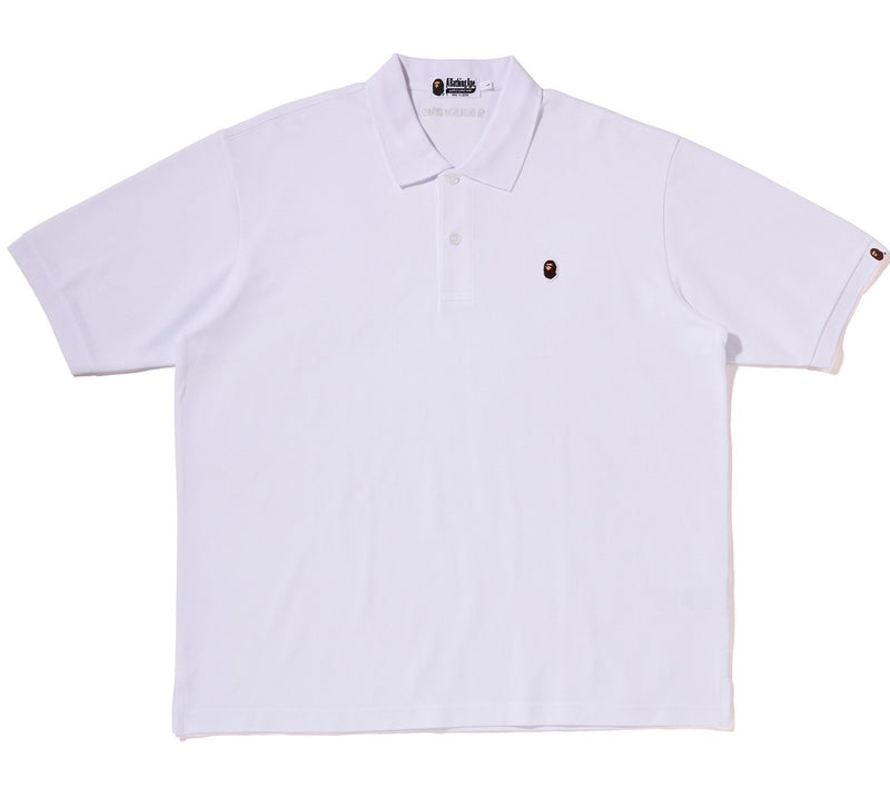 A BATHING APE ONE `POINT RELAXED FIT POLO SHIRT