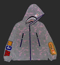 A BATHING APE COLOR CAMO REFLECTIVE RIPSTOP SHARK FULL ZIP JACKET